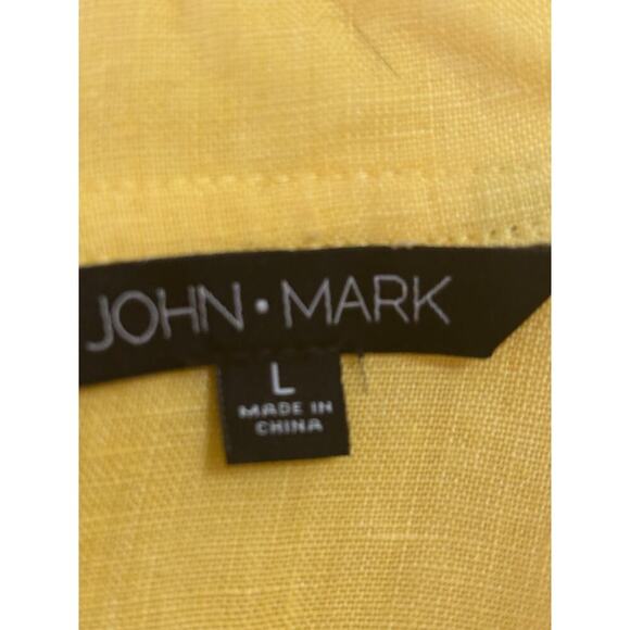 John Mark linen tunic, yellow, large, resort, elevated basics, bold, sunshine - Picture 4 of 5